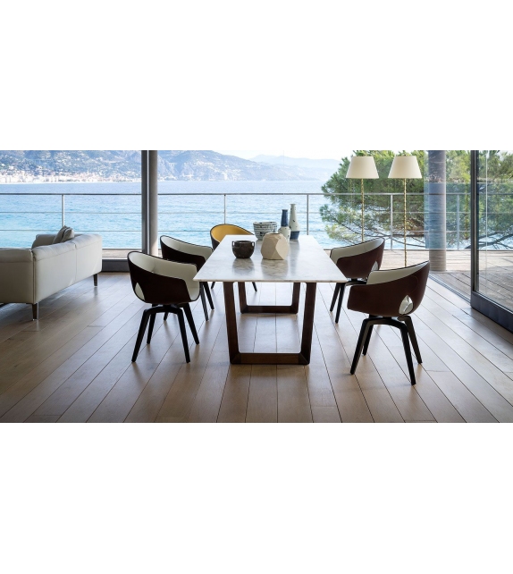 Bolero Poltrona Frau Table with Marble Top