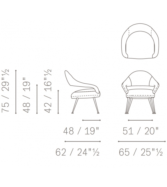 Letizia poltroncina con appoggi Frassino tinto teak