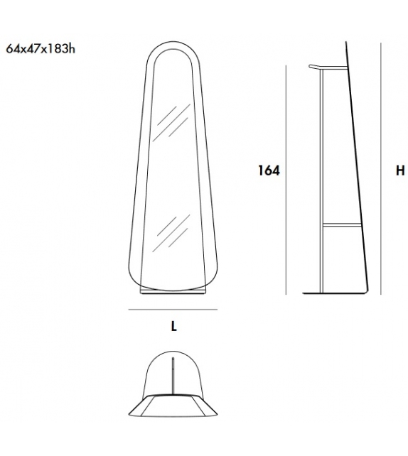Clessidra Free Standing Sovet Spiegel