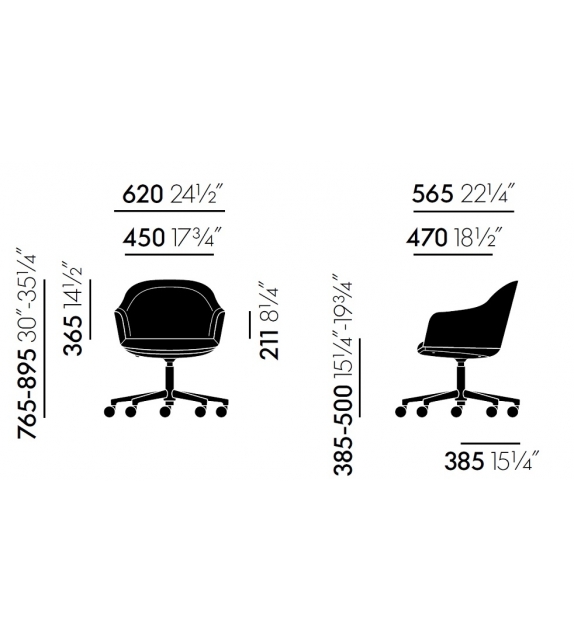 Softshell Chair with Castors Vitra