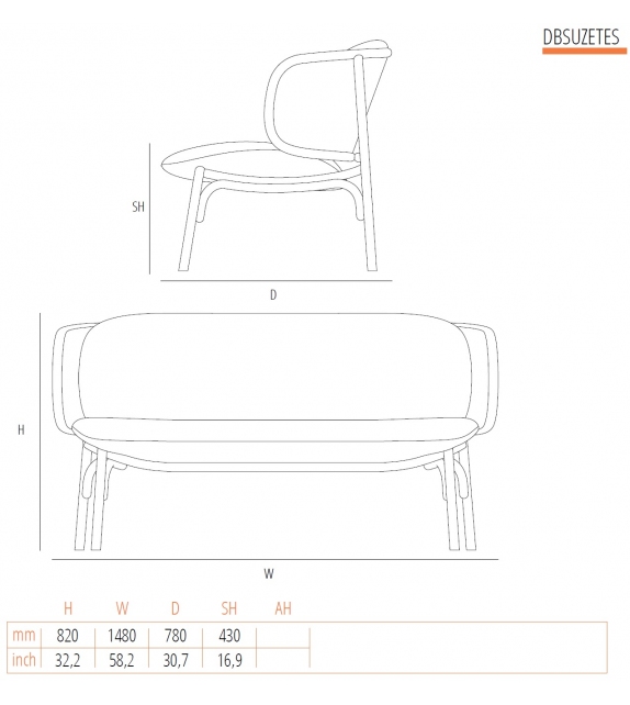 Suzenne Gebrüder Thonet Vienna Canapé