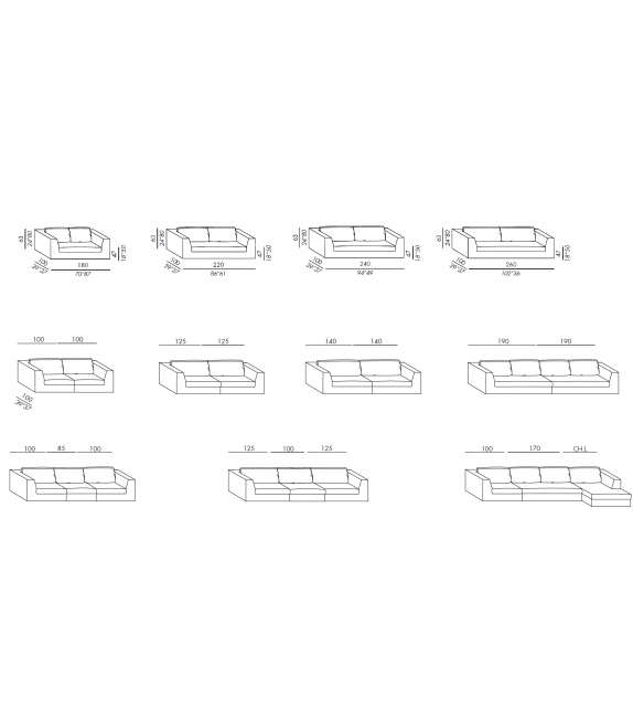 Louis Small Meridiani Sofa