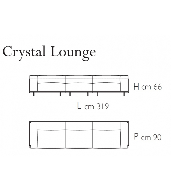 Crystal Lounge Glas Italia Dreisitzer
