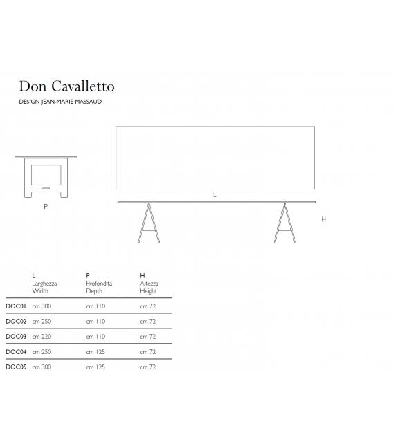Don Cavalletto Glas Italia Mesa