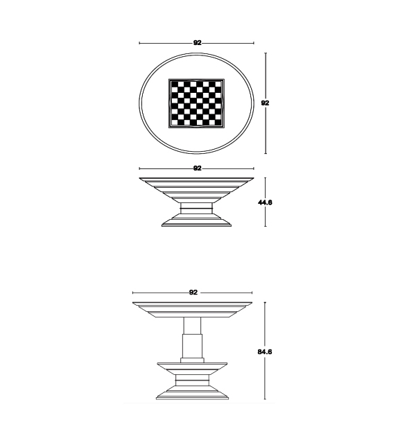 Round Game Vismara Chess Table