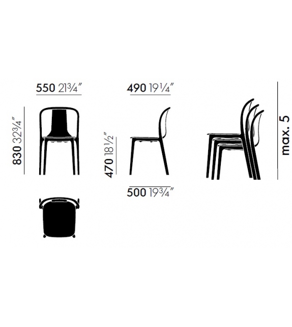 Belleville Chair Plastic Stuhl Vitra
