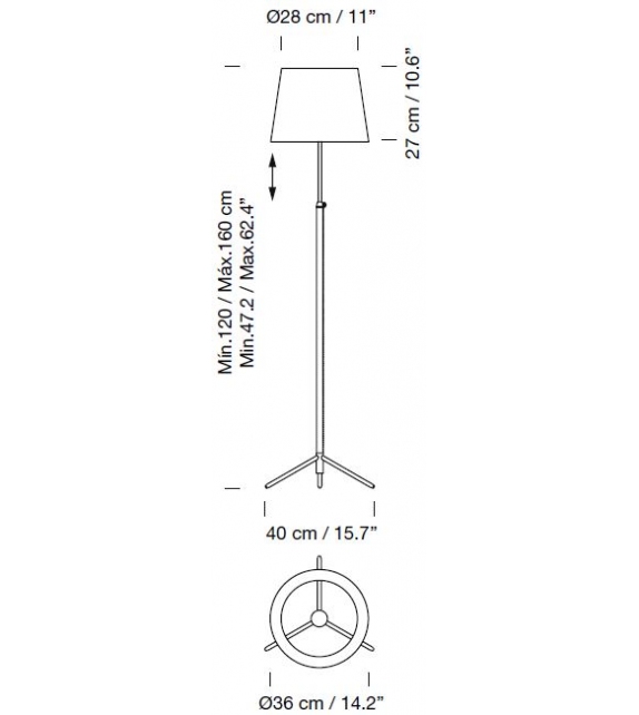 Pie de Salón G3 Santa&Cole Floor Lamp