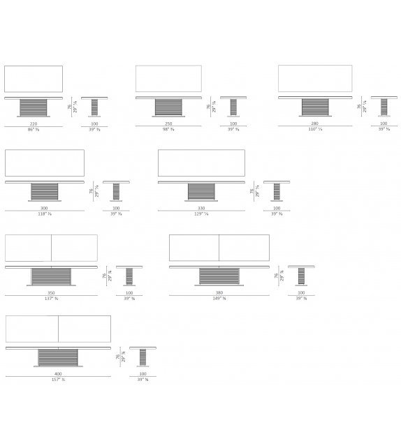 I.C.S. Ceccotti Collezioni Rectangular Table