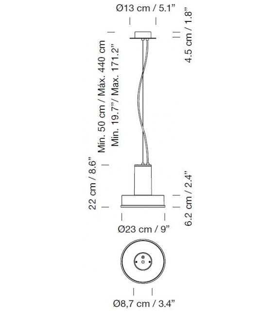 Arne Domus S Santa&Cole Lámpara de Suspensión