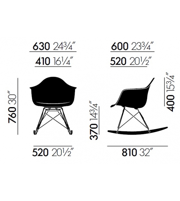 Eames Fiberglass Armchair RAR Poltroncina a Dondolo Vitra