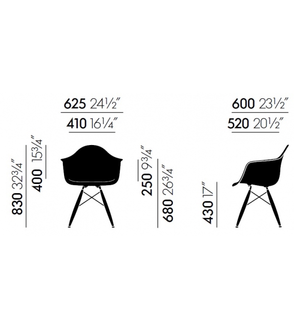 Eames Fiberglass Armchair DAR Vitra