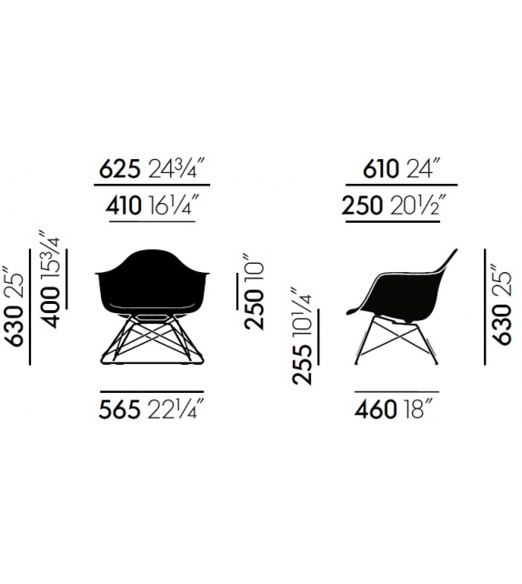 Eames Fiberglass Armchair DAR Vitra Poltrona
