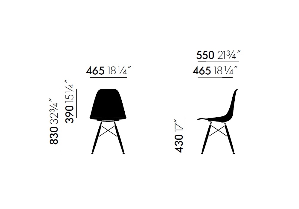 stapel wijsvinger schrobben Eames Plastic Side Chair DSW with cushion Vitra - Milia Shop
