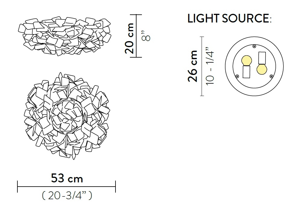 Versandfertig - Clizia Slamp Deckenleuchte-Wandleuchte - Milia Shop