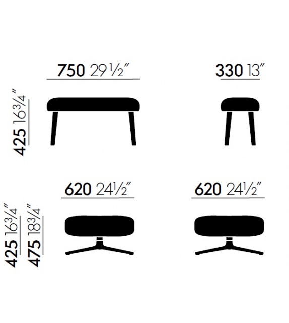 Repos Ottoman Vitra Poggiapiedi