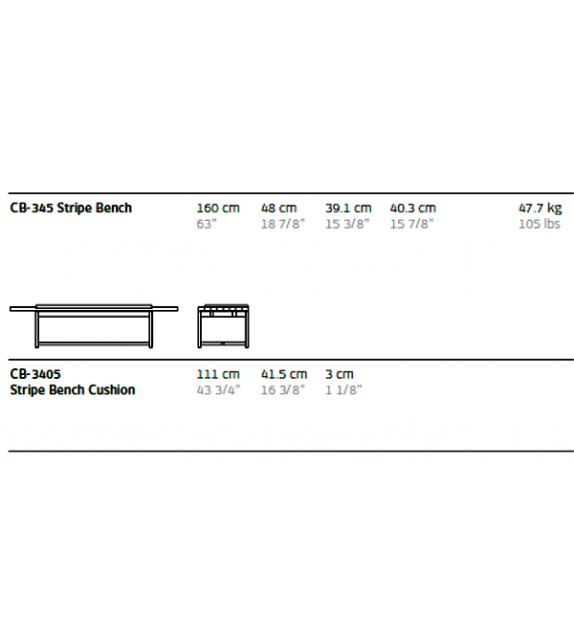 Stripe BassamFellow Bench