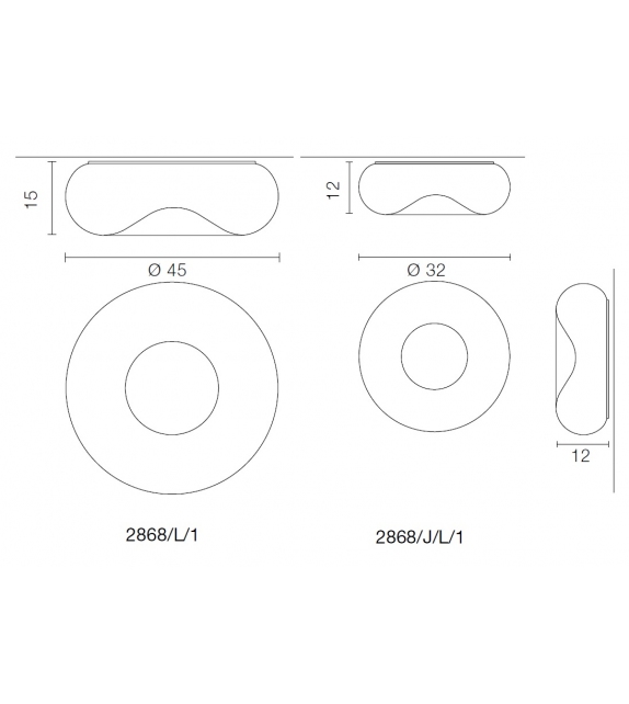 Pouf Martinelli Luce Ceiling/Wall Lamp