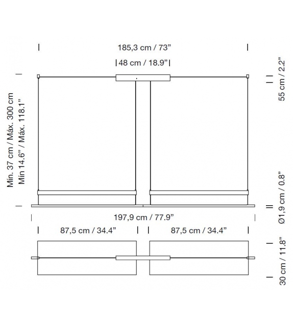 Sistema Lamina 85 Santa&Cole Pendant Lamp