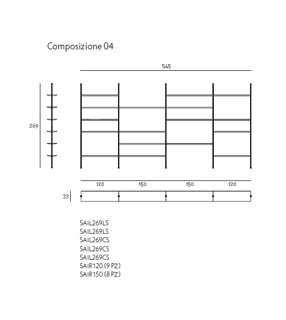 Sailor Living Divani Bibliothèque