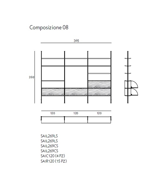 Sailor Living Divani Bibliothèque