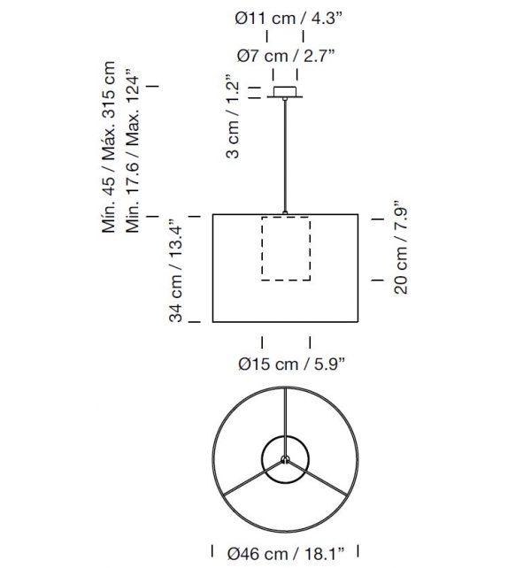 Moaré Liviana L Santa&Cole Lámpara de Suspensión