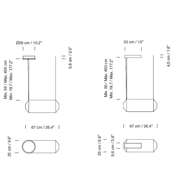 Tekio Horizontal Santa&Cole Pendant Lamp