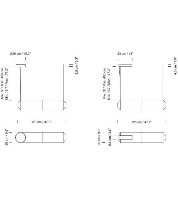 Tekio Horizontal Santa&Cole Lámpara de Suspensión
