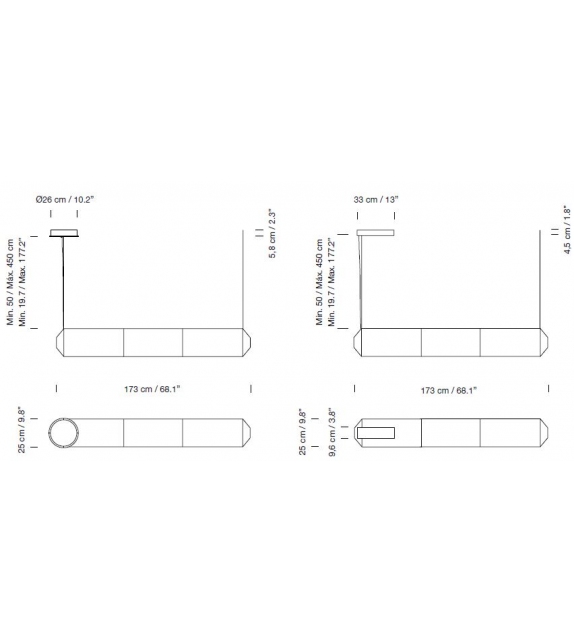 Tekio Horizontal Santa&Cole Pendant Lamp