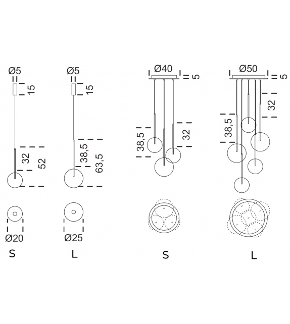 Bolle Sola Gallotti&Radice Lámpara de Suspensión
