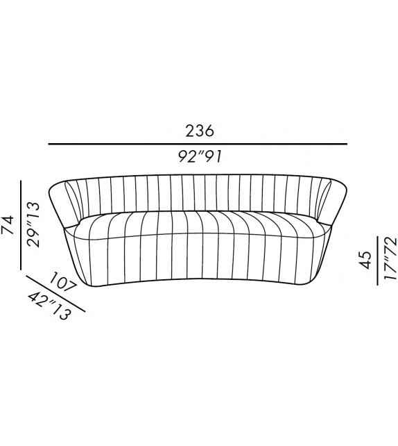 Joseph Stripe Meridiani Sofa