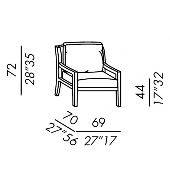 Forrest Wood Meridiani Small Armchair