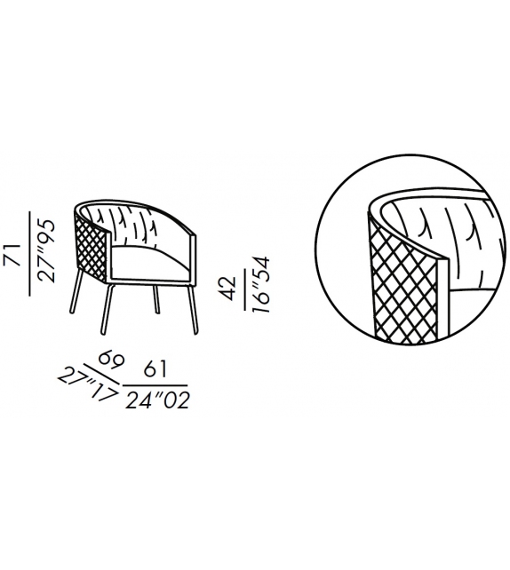 Lolyta Due Diamond Meridiani Poltroncina