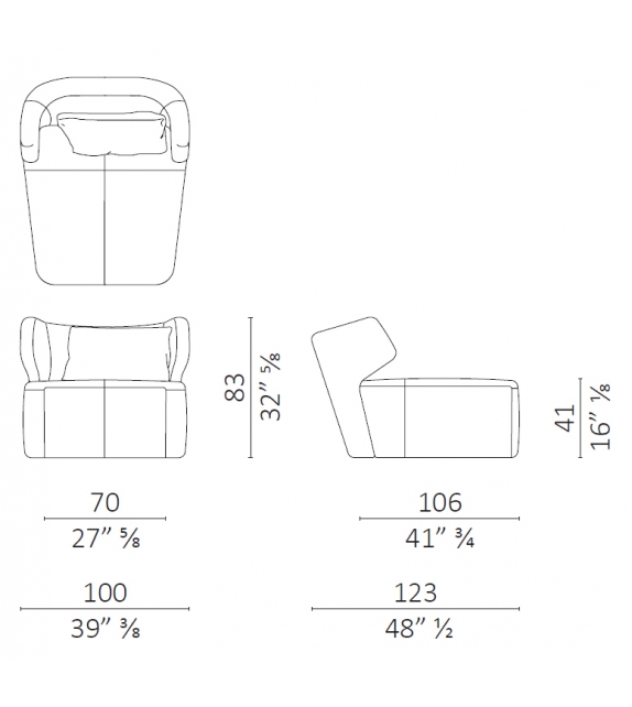 DC 100 Chaise Longue Ceccotti Collezioni