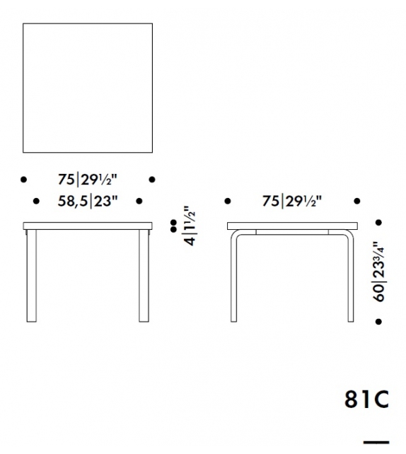 Aalto Children's Table Carrée Artek