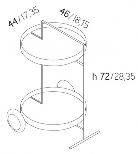 Atollo Minotti Italia Trolley / Coffee Table
