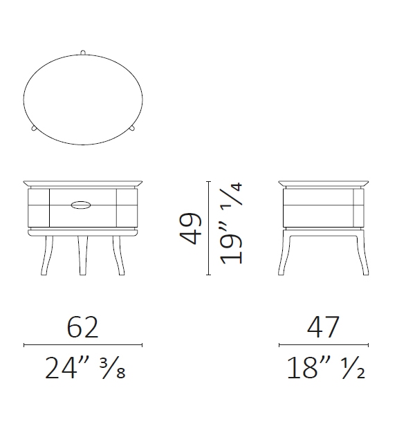 Ainda Bedside Table Ceccotti Collezioni