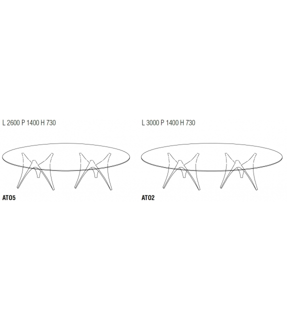 Arc Table Ovale Base Double Molteni&C