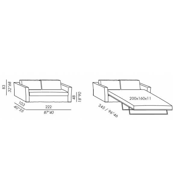 Meridiani Double Bed Low