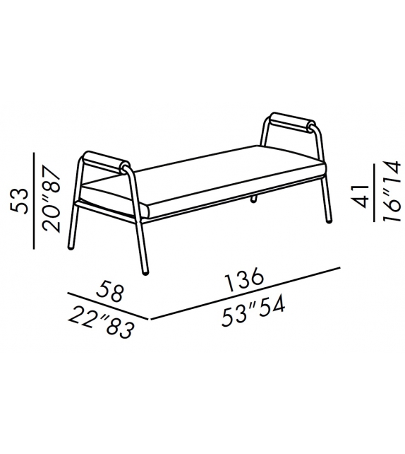 Zoe Wood Open Air Meridiani Banqueta