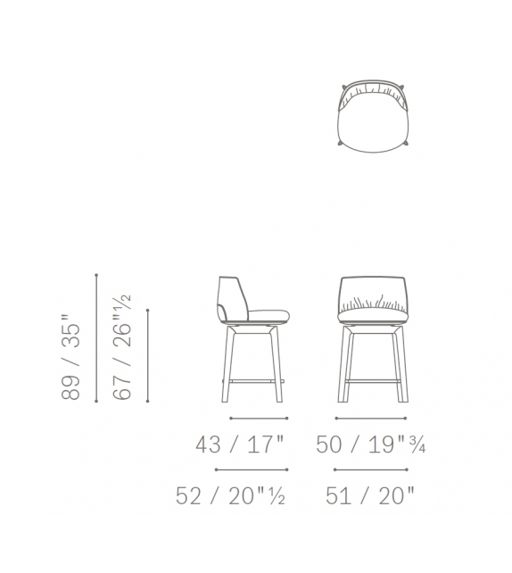 Archibald Poltrona Frau Stool