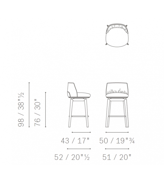 Archibald Poltrona Frau Tabouret