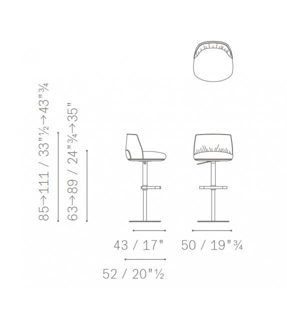 Archibald Poltrona Frau Tabouret Colonne