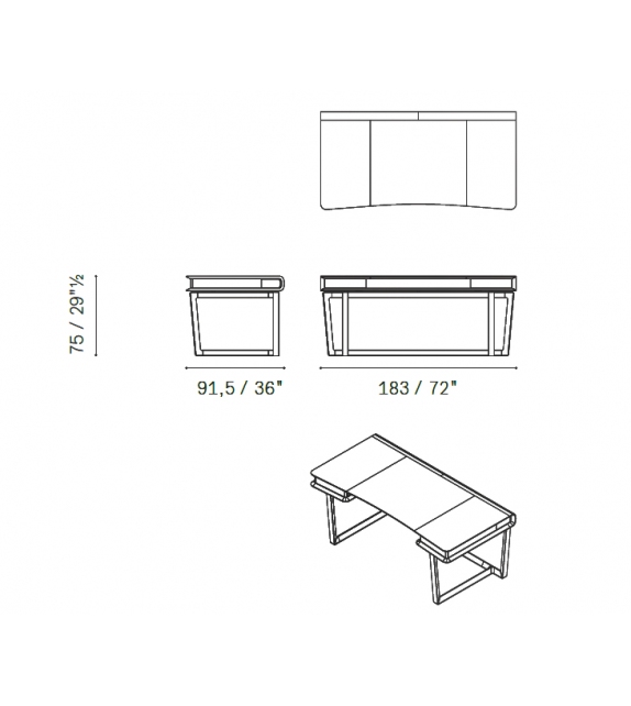 Peek-a-Book Poltrona Frau Bureau