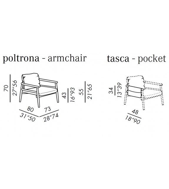 Teresa Pocket Meridiani Sessel
