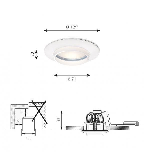 AH Mini Louis Poulsen Recessed Plafonnier