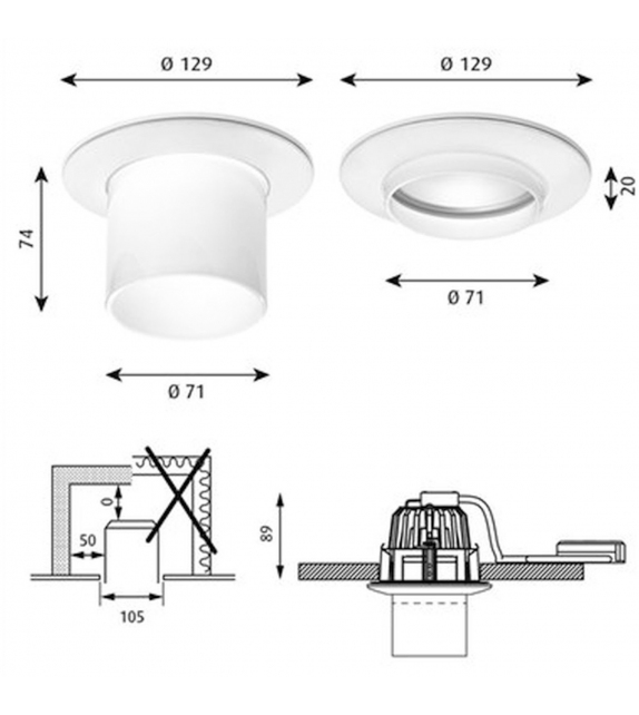 AH Mini Louis Poulsen Recessed Plafonnier