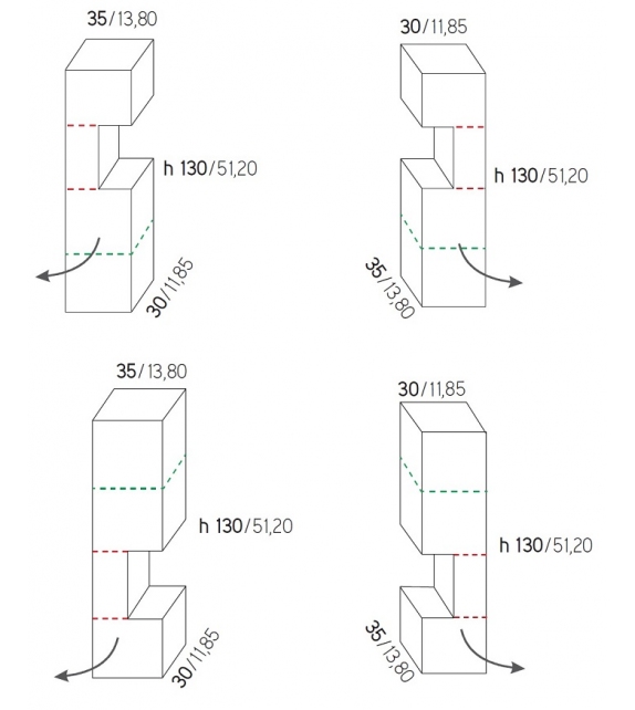 Tredi 1 Minotti Italia Meuble de Rangement