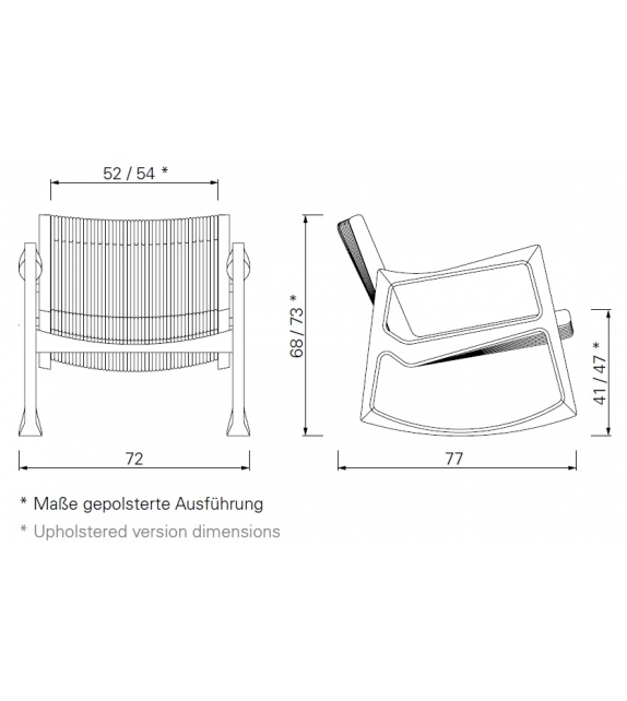 Euvira ClassiCon Fauteuil à Bascule Rembourrèe