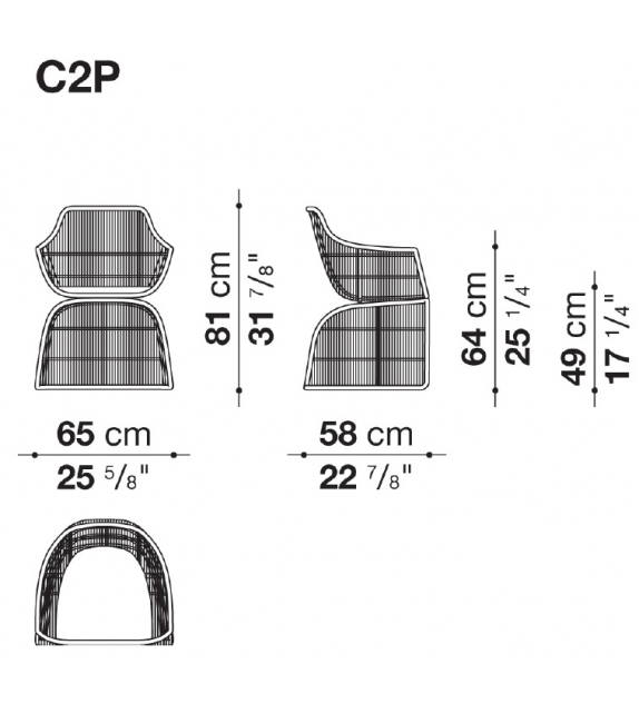Crinoline C2P B&B Italia Outdoor Chaise