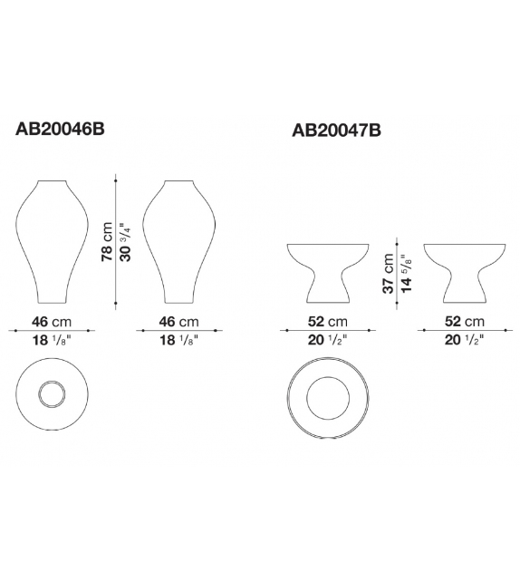Vase White Collection B&B Italia Outdoor